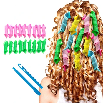 18 VNT. Nešiojamų Magic Hair Curler Plaukų Optikos Reikmenys, Plaukų Suktukai Ne Kenkia Banga Specialistams Stilius Įrankis 