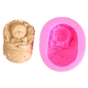 3D Miega Baby Kūdikių Silikono Muilo Pelėsių Rankų darbo Minkštas Tortas Dekoravimo Pelėsių Molio Amatų Šokoladas 