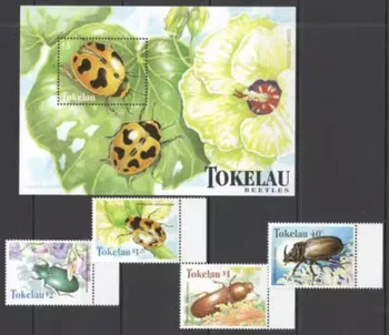 4 VNT+1, Tokelau, 1998, Vabzdžius, pašto ženklai, Nekilnojamojo Originalių Ženklų Kolekcija, MNH