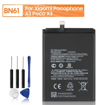 Bateriją BN61 Už Xiaomi Pocophone X3 Poco X3 Pakeitimo Telefono Baterija 6000mAh Su nemokamais Įrankiais