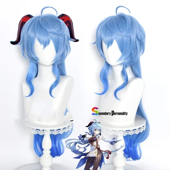 Genshin Poveikio Ganyu Cosplay Ilgai Blue Gradient Plaukų 75cm Perukas Cosplay, Anime Cosplay Perukai Karščiui Atsparių Sintetinių Perukai Helovinas