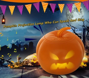 Helovinas Moliūgų Projekcija Lempos Animacinis Kalbėti Ir Dainuoti Moliūgų LED Šviesos Helovinas Apdailos Happy Halloween Rekvizitai