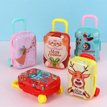 Kalėdų Dovana Vaikams, Vaikų Kelionės Bagažo krepšiai atveju Kalėdos Lagaminą Laikymo Vežimėlis mini Atveju Žaislas, Lėlė Priedai