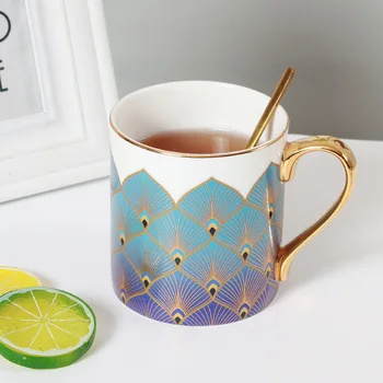 Keramikos puodelis Britų klasikinės prabangos kaulų kinija vandenį puodelis po pietų arbatos puodelio kavos puodelis rankoje dovana