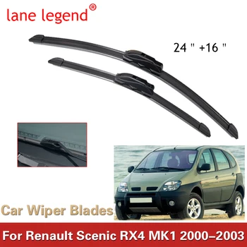Lane Legenda Renault Scenic RX4 MK1 2000-2003 m., Priekiniai Valytuvų Šepetėliai Cutter Priedai J Kablys 2000 2001 2002 2003