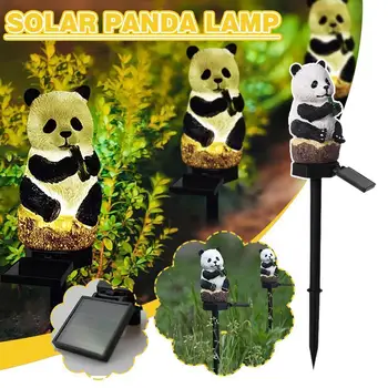 LED Saulės Panda Garden Šviesos Lauko Vejos Lempa Sodo Puošmena Vandeniui Kiemas, Kiemo Apšvietimas, Lauko Saulės Lempos Po O2U6