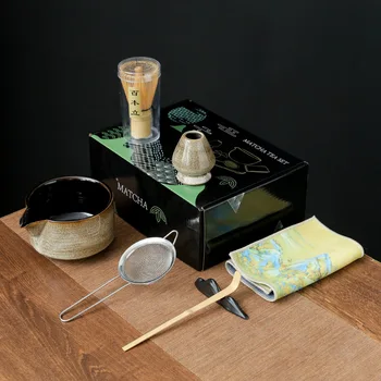 Nauja Japonų apeigų matti arbatos rinkiniai matti įrankių rinkinys keramikos matti arbatos dubenėlį nustatyti japonų arbatos aksesuarai, didmeninė matti