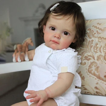 NPK 60CM Didžiulis Kūdikis Reborn Bamblys Mergina Lėlės Maggi Tikroviška 3D Dažytos Odos su Matomas Venų Kolekcines, Meno Lėlės