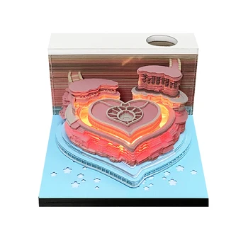 Omoshiroi Blokuoti 3D Mini Notepad Meilės Pilis Popieriaus Bloknotas Rožinė Led 3D Bloknotai Pastaba Popieriaus 3D Lipni Pastaba Blokuoti Vestuvių Nori Dovanų