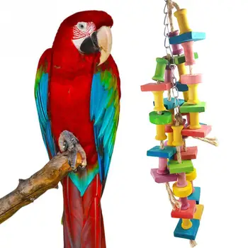Papūga Mediniai Kramtyti Žaislus Gamtos Ašarojimas Žaislai Birdcage Reikmenys Didelis Vidutinis Mažas Paukščiai