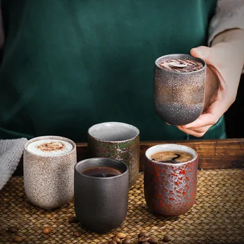 Rankų darbo Senovinių Japonų Stiliaus Stambių Keraminių Kavos Puodelio, Puodelis su Unikalia Tekstūra ir Kaimiškas Žavesio Naudoti Namie arba Biure