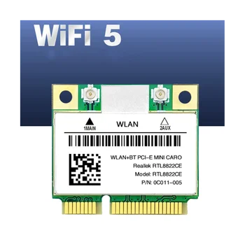 RTL8822CE WiFi Kortelę+2XAntenna 1200Mbps 2.4 G+5 ghz 802.11 AC Tinklo Mini PCIe BT 5.0 Paramos Kompiuterį/PC Windows 10/11