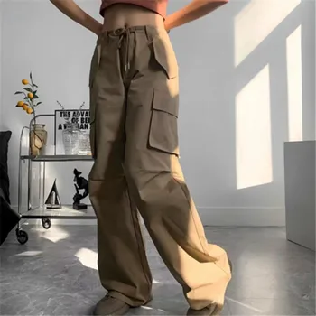 Rudenį Komplektai Moterų Krovinių Ziajać Korėjos Stiliaus Drabužius Raišteliu Y2k Streetwear Derliaus Moteris Mados Harajuku Plačios Kelnės Kelnės