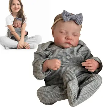 Silikono Baby Doll 19inch Modeliavimas Kūdikių Lėlės Realus Miega Lėlės, Kad Atrodo Realus Rankų darbo Svertinis Kalėdų Dovana