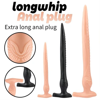Super ilgas silikono analinis kaištis su uodega, makšties stimuliavimas kultūros plėtros vyrų ir moterų analinis žaislai, sekso žaislai
