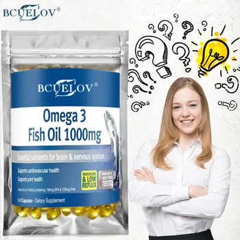 Trigubo Stiprumo Omega 3 Žuvų taukai Papildyti Omega-3 Riebalų Rūgštys Palaiko Širdies, Akių, Smegenų,Odos ir Akių Sveikata,Bendra Paramos