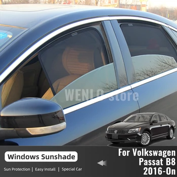 Volkswagen VW Passat, B8 2015-2023 Automobilių Šoninio Lango skėtį nuo saulės prekinis, galinis Stiklo Magnetinės Saulės Pavėsyje, Apsauga nuo Saulės Vaikams Užuolaidos