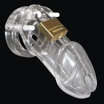 Vyrų varpos užraktas plastiko Skaistybės prietaisas nelaisvėje su 5 žiedas CB6000 gaidys narve Suaugusiųjų sekso žaislai