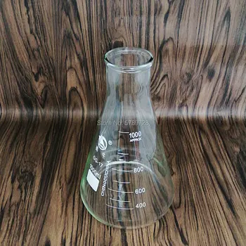 1pc 1000ml Laboratorijos Cheminių Įranga,Kūginė Borosilikatinio Stiklo Kolba, Plačiu Kaklu Kūginę Kolbą Trikampio Kolbą