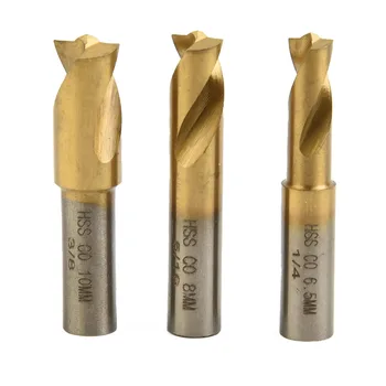 3pcs 6.5 mm 8mm 10mm HSS CO Grąžtas Vietoje-Suvirinimo Cutter Suvirinimo Countersink Bitų Kietojo Volframo Karbido Bitų Metalo Gręžimo Įrankių Rinkinys
