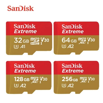 Atminties Kortelė SanDisk Originalas Extreme MicroSD TF Kortelę, SDXC U3 A2 32GB 64GB 128GB 256 GB 512G 400gb Fotoaparato Drone telefono automobilių 4K