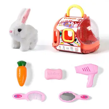 Elektroninių Naminių Žaislų Imituoti Vaikščiojimo Uodega Pinti Mažylis/Bunny Žaislas Plushies Modeliavimas Gyvūnų Lėlės Vaikams Pliušinis Žaislas