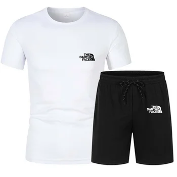 Hommes Kostiumas Manches Courtes T-shirt Hommes Pantalons Amples Atsitiktinis Sportinę Vasaros Jaunimo Mada Nouveau Daug Pièces De 2