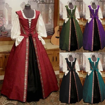 Iki 2023 m. Moterų Kostiumai, Gotikinio Steampunk marija Antuanetė Baroko, Viduramžių Viktorijos ir Renesanso Kostiumų Suknelė Karnavalas Šalis