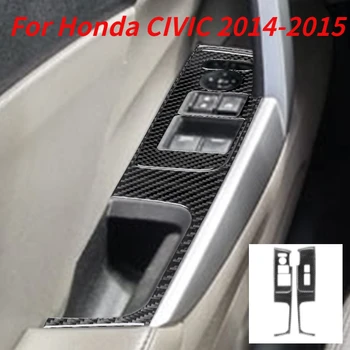 Juodos spalvos anglies pluošto, automobilių lipdukai Honda CIVIC 2014-2015 m. automobilių stiliaus interjero aksesuarų gražus apsaugos ir apdaila