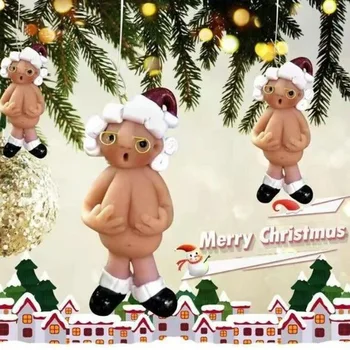 Kalėdų Papuošalų Pardavimo Įforminimo Naughty Santa Kalėdų Ornamentu Gyvulių Cap Santa Ornamentu Naked Santa Šalis Dekoro Dovanos