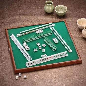 Mini Kelionės Mahjong Set Home Mini Mahjong Žaidimas Valdyba Nustato Nešiojamų Paiešką Meistriškai Mahjong
