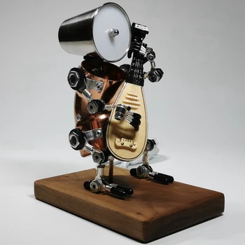 Pramonės Steampunk stiliaus nakties šviesos Rankų darbo robotas darbastalio apdaila, apdailos Pipa Zhongruan Min muzikos instrumentas