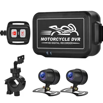 Priekiniai Ir Galiniai Cam Motociklo Kamera, Diktofonas Universaliųjų Kamera 150 Laipsnių Plataus Kampo Dual Channel 1080P Full HD Motociklo Vairavimo