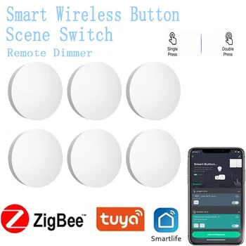 Tuya Zigbee Smart Mygtuką Nuotolinio Valdymo pultą Smart Scena Jungiklis, Nuotolinio Valdymo pultu Protingo Namo su Alexa, Google Namų Prietaisai