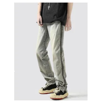 Vintage Džinsai Denim Kelnės Vyrams Baggy Y2k Hip-Hop Žmogus Kelnes Trendyol MADOS Streetwear Jean Tiesios Kojos Atsitiktinis Mėlynos spalvos vyriški