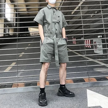 Vyrams, darbo drabužiai Jumpsuit Laisvi Šortai Tiesiai Hip-Hop vientisas Darbas Clothies Tinka Mados Sportinę Japonijos Negabaritinių